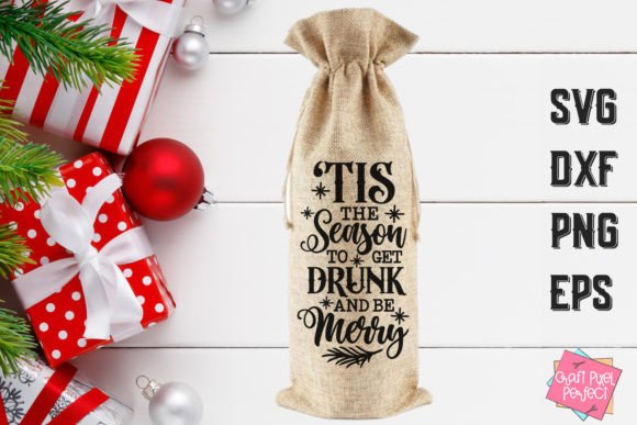 Christmas Wine Bag Svg: A Festive Graphic for Local Business Branding