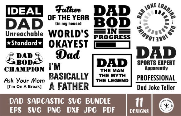 Dad Sarcastic SVG Bundle for Crafts and Graphics