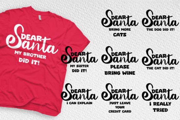 Dear Santa Family SVG Christmas Bundle for Crafts and Graphics