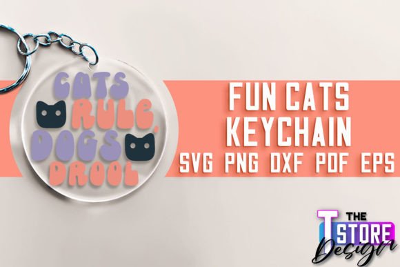 Fun Cat Keychain SVG Design for Crafts and Graphics