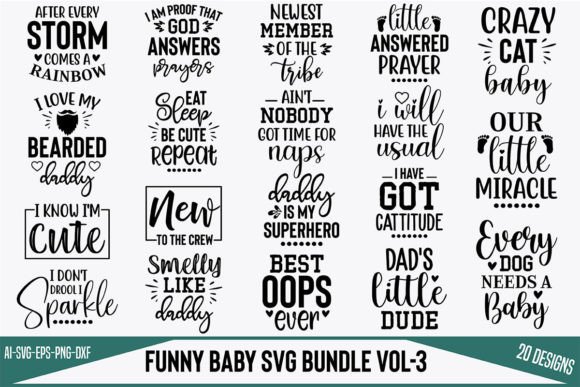 Funny Baby SVG Bundle Vol-3: A Playful Graphic Asset for Crafts and Branding