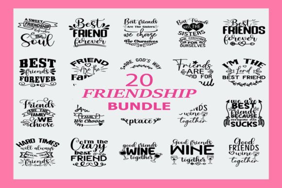 Funny Friendship SVG Bundle Graphics for Crafts