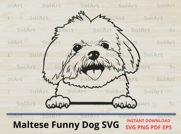 Maltese Funny Dog SVG for Crafts and Graphics