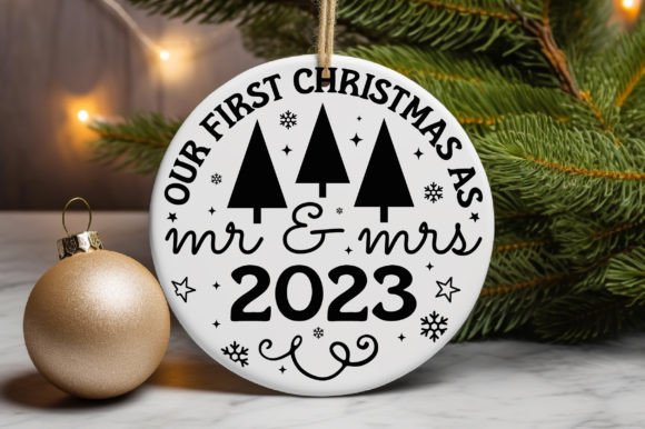 Our First Christmas As Mr Mrs 2023 Graphics for Local Business Branding