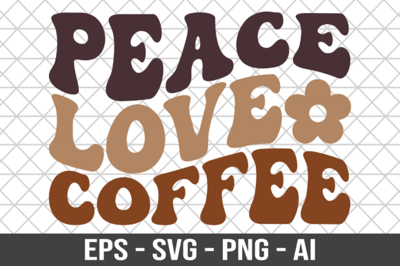 Peace Love Coffee Retro SVG for Crafts and Graphics