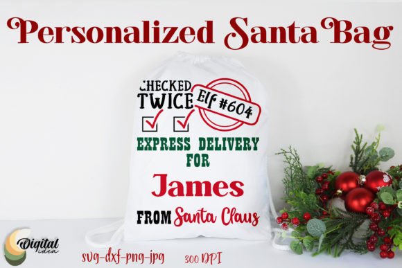Personalized Santa Bag SVG for Crafts and Graphics