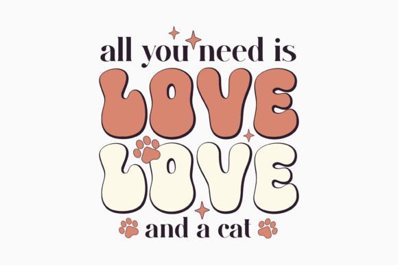 Retro Funny Cat Graphics for Crafts