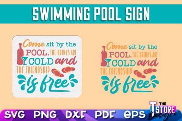 Swimming Pool Sign SVG Design for Crafts and Graphics